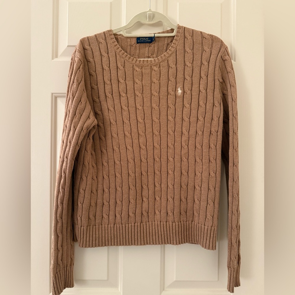 Ralph Lauren Women's Brown Cable Knit Sweater